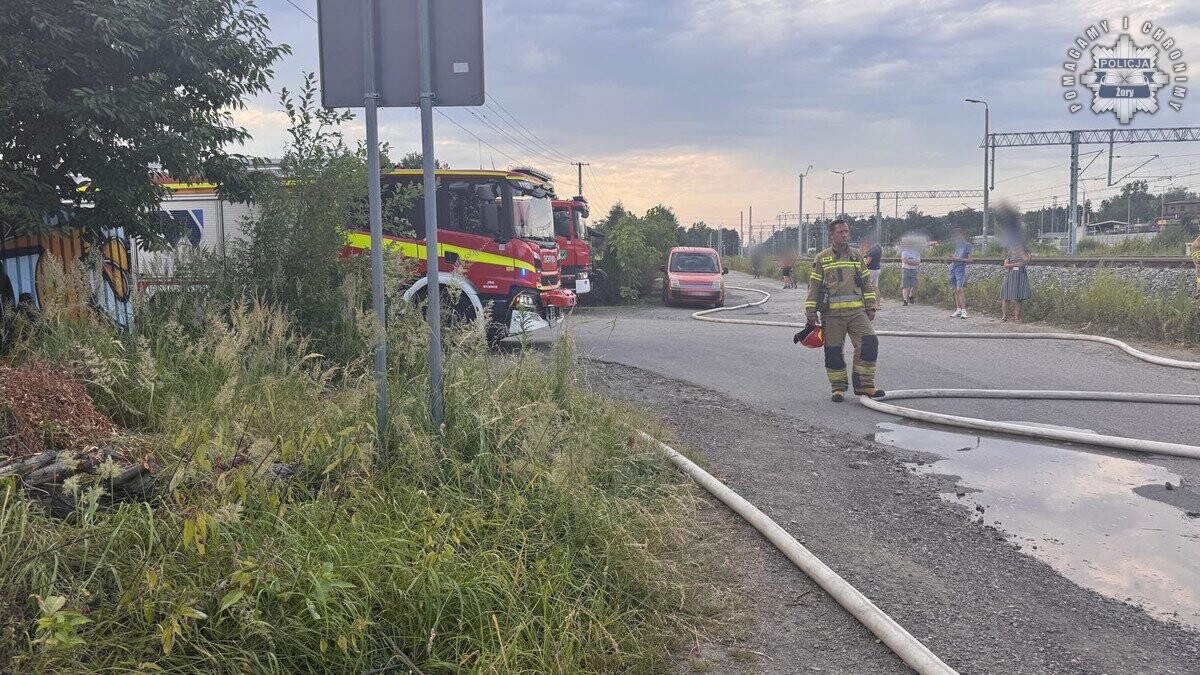 Groźny pożar przy ul. Kolejowej / fot. Śląska Policja